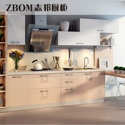 志邦原木物语一字型整体橱柜 简约现代爱格板定制方案